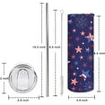 thumbnail image 2 of 4th of July tumbler American Flag Gifts -20 oz Patriotic Vacuum Insulated Stainless Steel Travel Tumblers,Patriotic Military Gifts For Veterans, Police, Fathers Day, 4th of July, 2 of 6