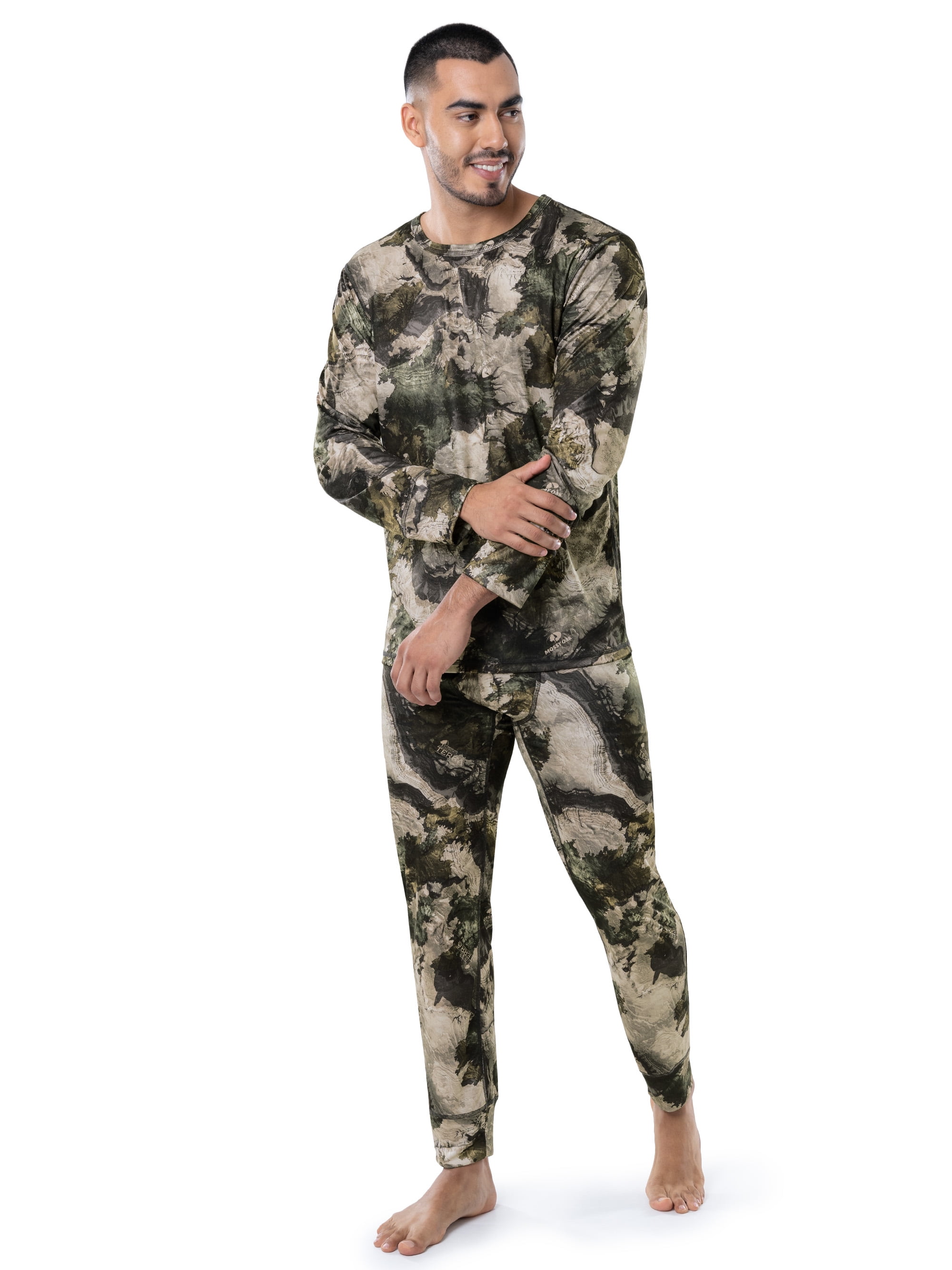 Mossy Oak Men's Performance Baselayer Long Sleeve Thermal Top, Terra Gila, M
