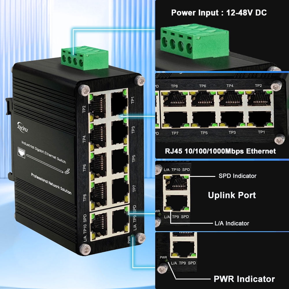 Commutateur Réseau Cisco SG250-10P - 8 Ports Gigabit PoE + 2 Ports SFP - 62W PoE - Gestion Facile - Garantie à Vie Limitée