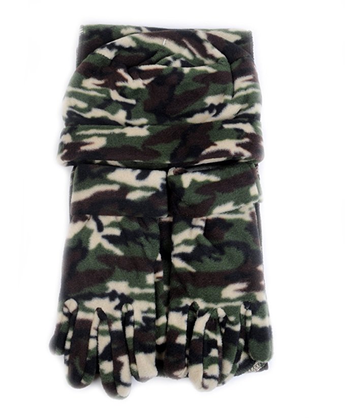 Mixed Style 3 Piece Fleece Hat Scarf /& Glove Womens Winter Set