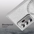 thumbnail image 5 of Magnetic Case for Samsung Galaxy Note 20 Ultra [Built-in Camera Lens Protector] Soft TPU Glitter Bling Phone Cover Anti-Scratch Shockproof Case for Women Men - Silver, 5 of 12