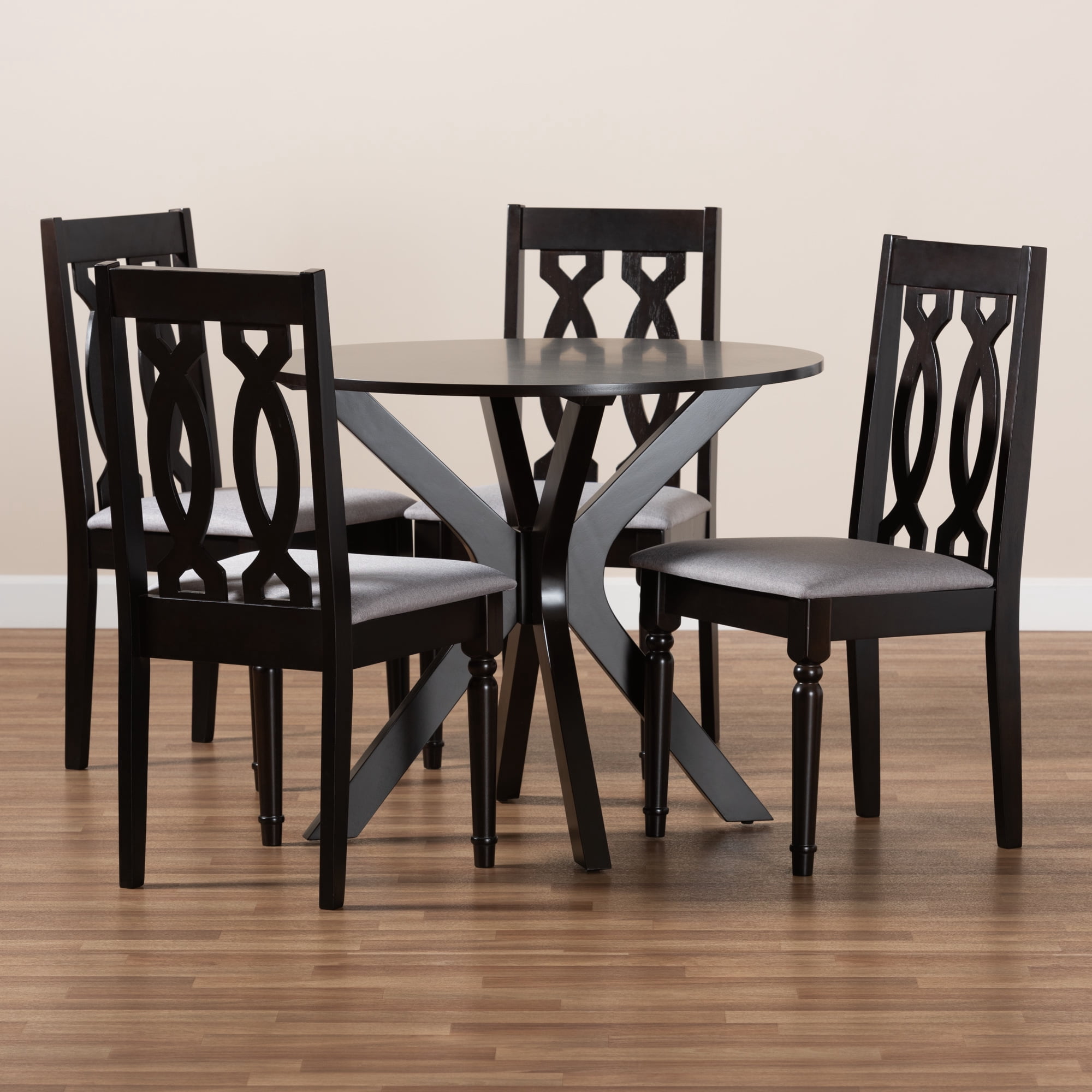 Baxton Studio Callie Modern Dining Set, Dark Brown