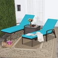 thumbnail image 3 of Tumbona en Ratán Regulable Costway para Patio Silla Reclinable de Exterior con Cojín Turquesa 193 x 61 x 36-96 cm, 3 of 7