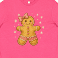 thumbnail image 4 of Inktastic Cute Gingerbread Girl with Pink Bow Christmas Youth T-Shirt, 4 of 5