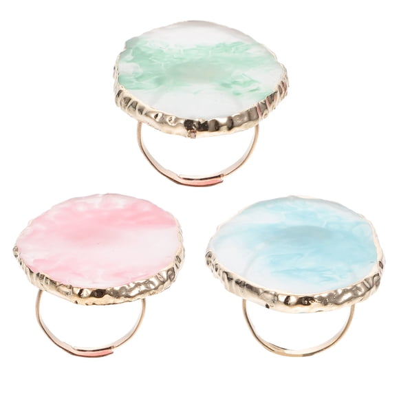 Houderco 3Ud Paletas Anillo Para Mezclar Esmaltes Y Pigmentos De Resina Multicolor