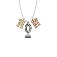 thumbnail image 2 of Delight Jewelry Silvertone Mini Football with AB Crystal Multi-Colored Crystal Mom Charm Necklace, 2 of 5