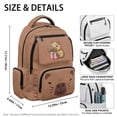 thumbnail image 4 of FKELYI 17 Inch School Bookbag for Kids Backpack Spacious Schoolbag Brown Cartoon Capybara Print Casual Daypack with Multi-Pockets Lightweight Travel Knapsack for Boys Girls, 4 of 7