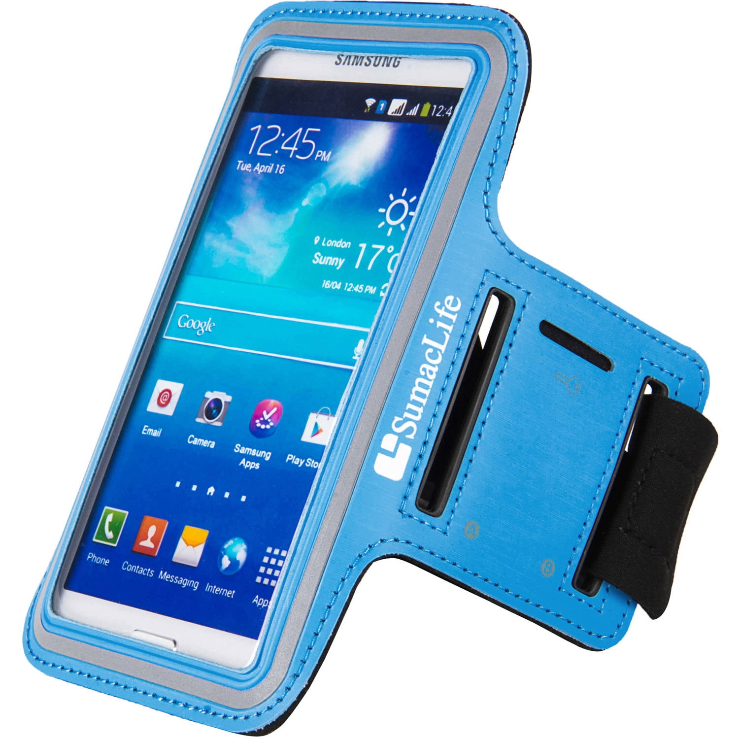 SumacLife Neoprene Adjustable Training Armband With Key Slot for small to medium built arms fits up to 4.25in x 2.25in Phone
