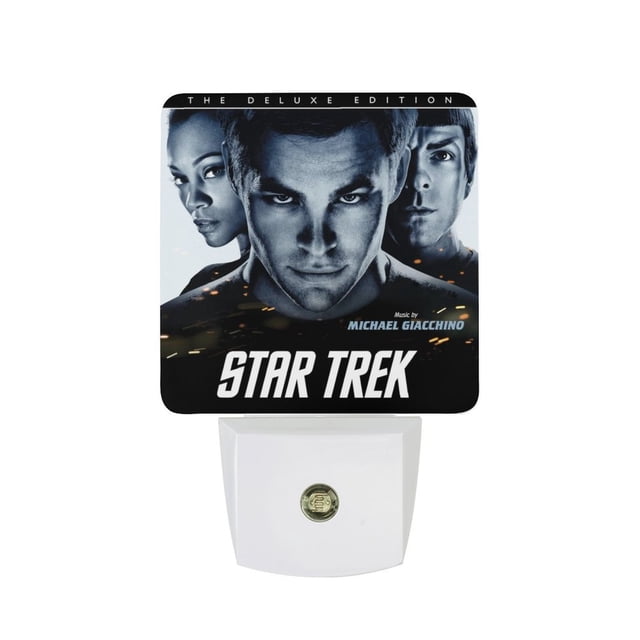 Star Trek Luz nocturna LED con sensor de anochecer a amanecer para dormitorio, baño, pasillo, escaleras - Lámpara LED nocturna de enchufe, 0.5W - 1 pieza
