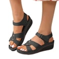 thumbnail image 2 of Domuza Orthopedic Casual Sandals for Women Slip on Non Slip Arch Support Summer Flat Sandals Breathable Sneakers 2026 Soft Foam Shoes Black 8（EU-40）, 2 of 5