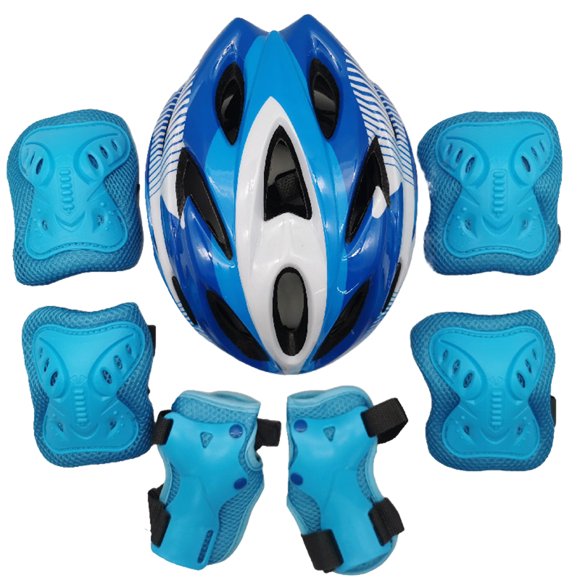 Yuarrent Protector de patinaje sobre ruedas ajustable de 7 piezas Juego de cascos para niños pequeños Coderas patinar Tipo 2 Yuarrent OD022039-04