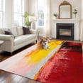 thumbnail image 2 of 5'x8' Area Rugs, Red Yellow Indoor Outdoor Area Rug for Living Room Bedroom, Modern Oil Painting Abstract Color Block Washable Bathroom Rugs Kitchen Floor Carpet Mats Home Decor Aesthetic, 2 of 8