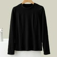 thumbnail image 3 of STETMN Women's Fall Ribbed Knit Tops Casual Crew Neck Solid Shirt Loose Soft Layer T-Shirt, 3 of 4