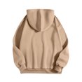 thumbnail image 4 of Qetyuw Long Sleeve Hoodie for Women Casual Loose Fit Sweatshirt with Pocket Solid Color Basic Drawstring Pullover Fashion Long Sleeve Tops, 4 of 5