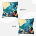 thumbnail image 3 of LNWH Decorative Pillow Covers, Abstract Ocean Waves Square Sofa Decorative Knit Pillow Case, 26"x26", 3 of 8