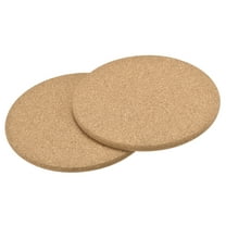 Uxcell 190mm(7.48") Round Coasters 10mm Thick Cork Cup Mat Pad Round Edge 2 Pack
