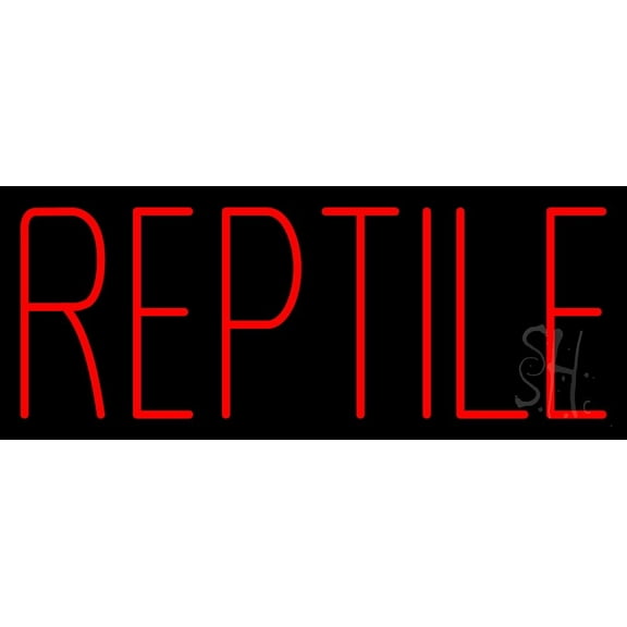 Reptile Block LED Neon Sign 10" Tall x 24" Wide - inches Black Square Cut Acrylic Backing, with Dimmer - Premium built indoor Sign for Club, Home décor, Event, Workshop, Storefront.