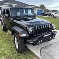 thumbnail image 2 of Vijay Compatible with 2018-2019-2020-2021-2022-2023-2024-2025 Jeep Wrangler JL 2/4 Door Front Bumper Textured Black Steel with Lights and D-rings, 2 of 9