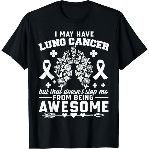 Lung Cancer Awareness T-ShirtMen and women, Black T-shirt, size: Extra large