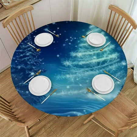 

HAOXIT Tablecloth Waterproof Washable Round Tablecover for Party Banquet Home Dinner Decor 42-46