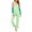 Green, variant on Ltctricy Women Pajama Set 2 Piece Casual V Neck Long Sleeve Tops with Baggy Pants Sleepwear Outfits Lounge Homewear
