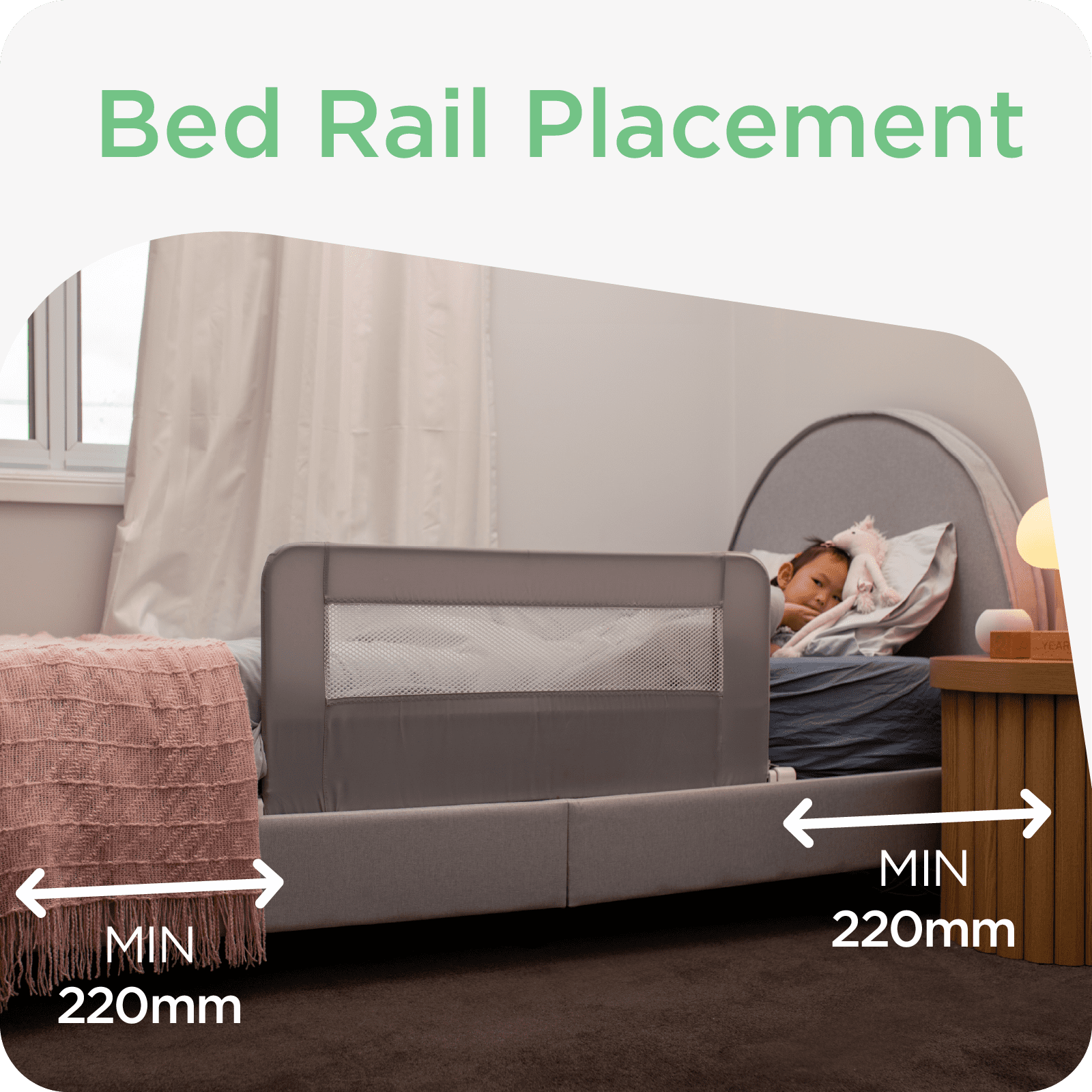 Perma Swing Down Baby Bed Rail, for Kids and Single Mattresses, 35.4" Wide by 17.7" Tall