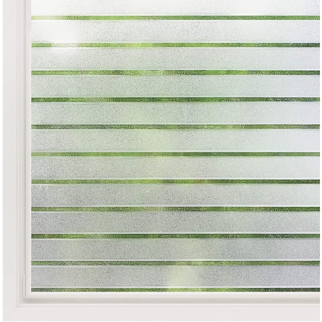 Película electrostática para ventanas Patrón de rayas Película autoadhesiva para ventanas para ventanas del hogar 44,5x200 cm Protección UV -Ideal para oficina, dormitorio, cocina, hogar, baño Rojo Verde