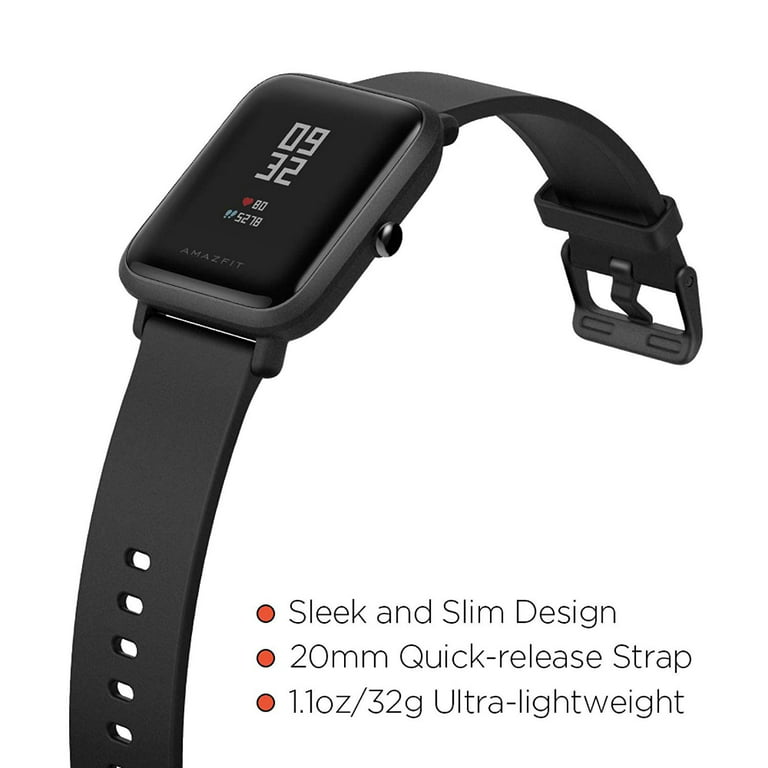 Amazfit Bip U - Black - smart watch with strap - silicone rubber - black -  display 1.43 - Bluetooth - 1.09 oz 
