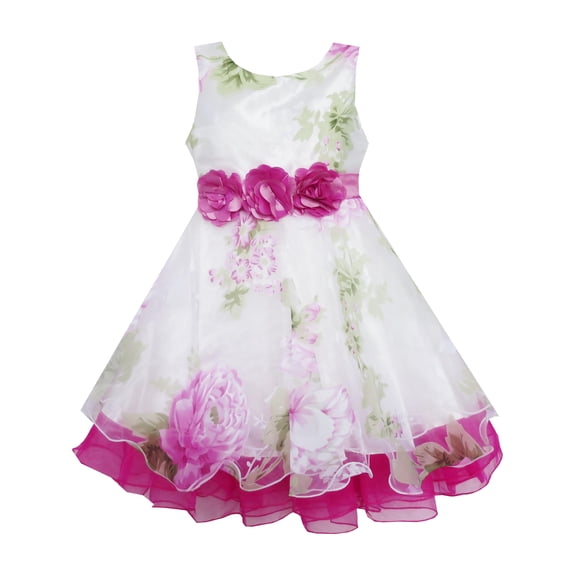 Girls Dress Tulle Bridal Lace With Flower Detailing Wedding 4