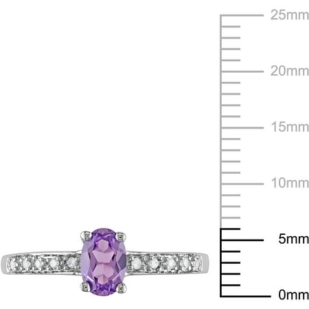 5/8 Carat T.G.W. Created Alexandrite and Diamond-Accent 10kt White Gold Solitaire Ring