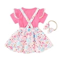 thumbnail image 3 of Toddler Baby Girls Easter Top Bunny Princess Strap Skirt Dress Outfits Clothes, 3 of 7