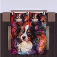 thumbnail image 4 of 3 Pieces Duvet Cover Set Papillon Dog 3D Print Bedding 1 Duvet Cover 2 Pillowcases Natural Animals Comforter Sets Soft Breathable for Boys Girls Children 1tipzI, 4 of 6