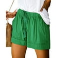 thumbnail image 2 of POINTERTECK Womens Comfy Drawstring Splice Casual Elastic Waist Pocketed Loose Shorts Pants, 2 of 4