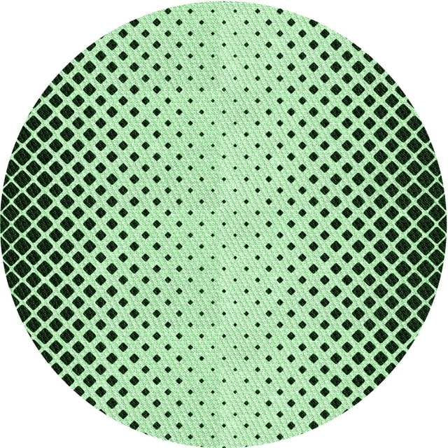 Ahgly Tapis Rond Lavable en Machine Intérieur Transitionnel Vert Forêt Moyen, 6 Pieds Rond