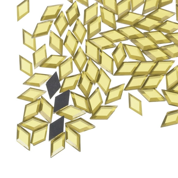 Uxcell Gemas de Diamante Acrílicas de Fondo Plano 12x6mm Piedras de Rhinestone Artificiales para Manualidades Pintura Facial Amarillo Claro 100 Pcs