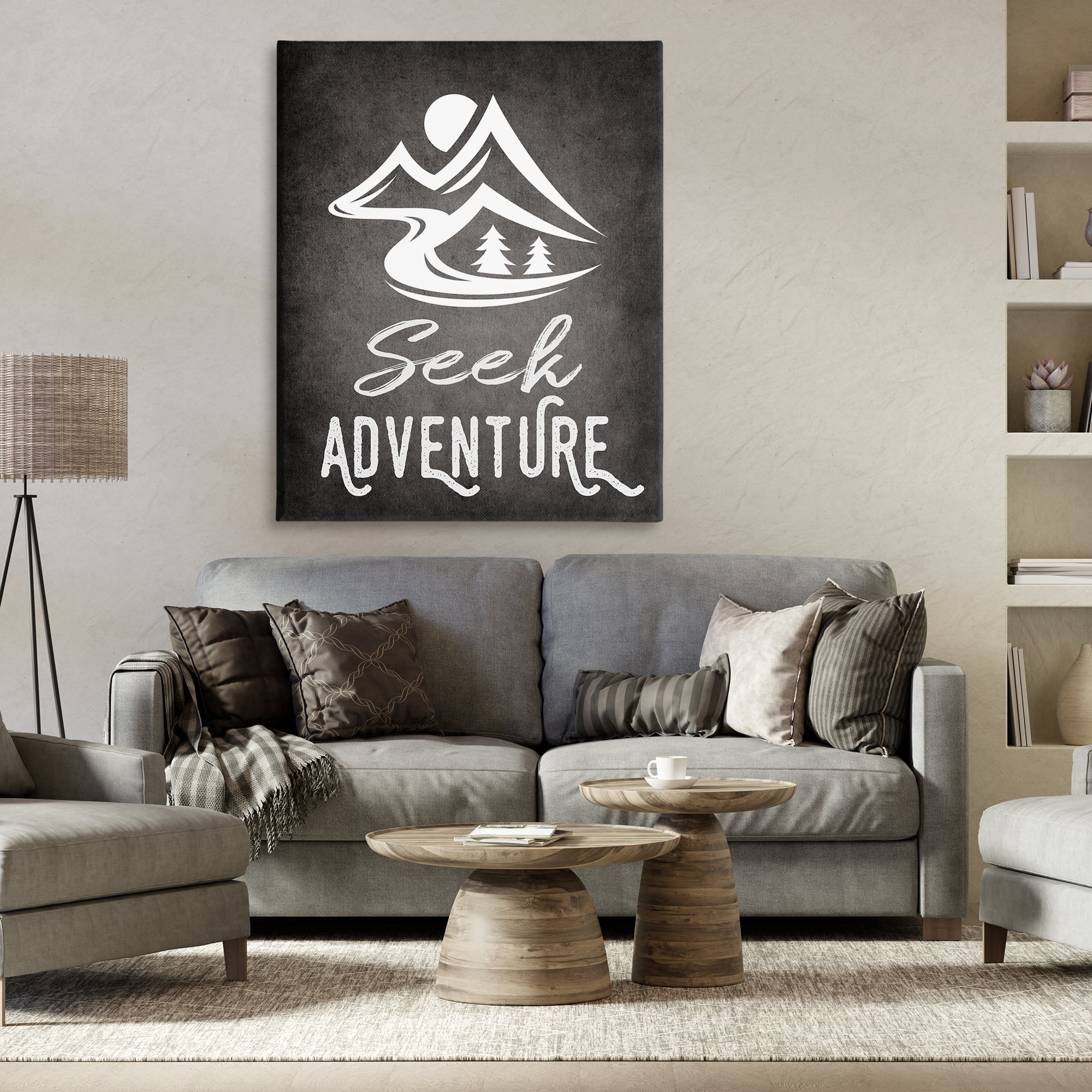Stupell Industries Seek Adventure Phrase Typography Painting Gallery Wrapped Canvas Art Print Wall Art, 36 x 48