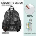 thumbnail image 4 of Celestial Goth Students Backpack with Steampunk Moon, Star, and Sunburst Design, Ethereal Cosmic Art Print, Adjustable Chest Strap and Large Capacity for s, 4 of 6