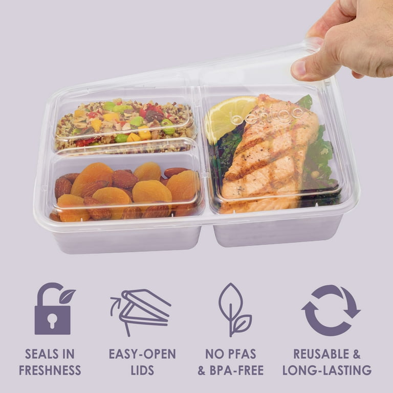 Bentgo Prep 3-Compartment Container - 10 Pack - Lilac