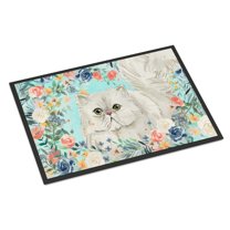 Carolines Treasures CK3394MAT Persian Spring Flowers Door Mat Indoor Rug or Outdoor Welcome Mat 18x27 Doormat 27"L x