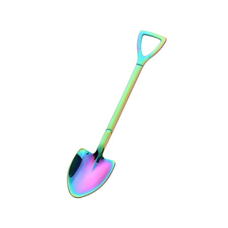 

TureClos Spoon Rust-proof Washable Ice Cream Scoop Stainless Steel Hanging Spoon Colorful Pointed