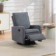 thumbnail image 3 of Leumius Swivel Rocking Chair,Manual Upholstered Glider Recliner Rocking Chair for Nursery and Living Room,Gray, 3 of 12