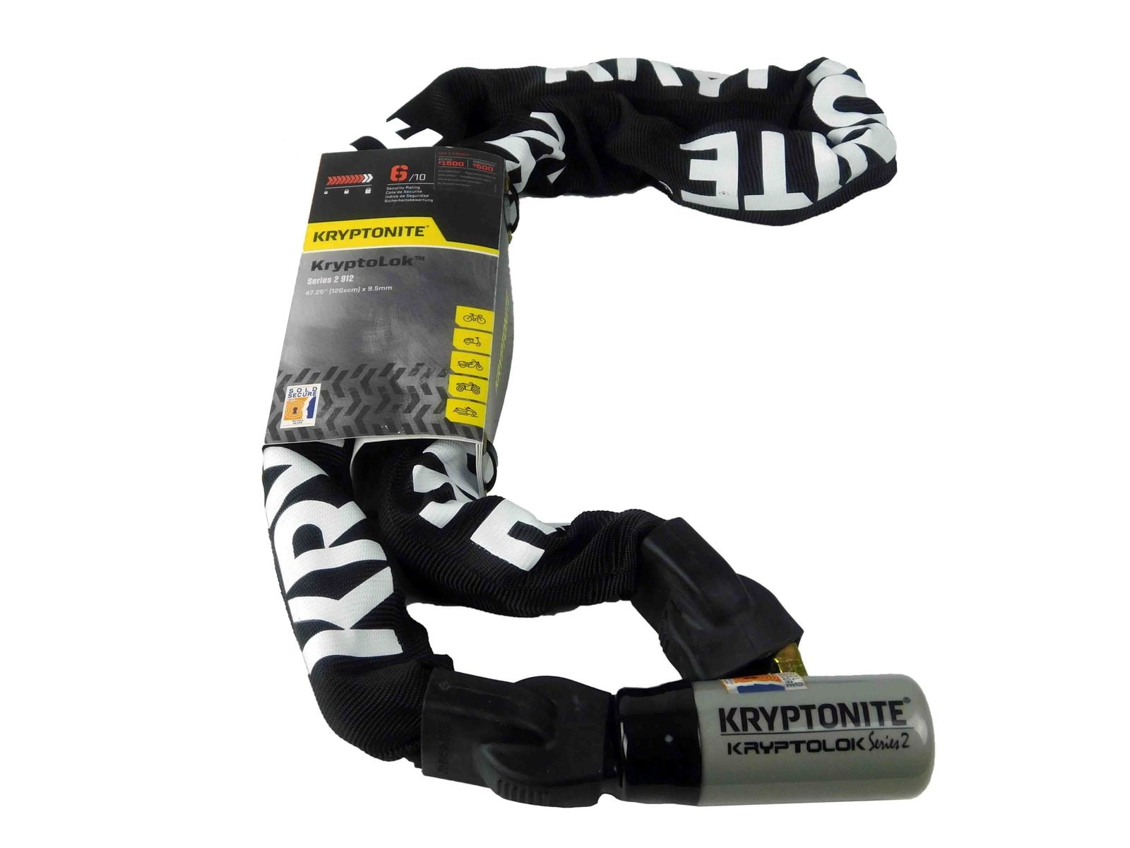 Kryptonite KryptoLok Series 2 912 4 ft Integrated Chain 2-Pack
