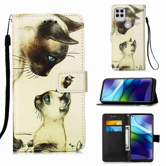 Dteck for Motorola Moto G Stylus 5G Case, Magnetic Closure Wallet PU Leather with Card Holder Stand 3D Painted Design Phone Case for Motorola Moto G Stylus 5G 2021 (Cats)