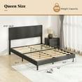 thumbnail image 3 of Costway Queen Size Bed Frame with Height Adjustable Chevron Headboard, No Box Spring Needed Gray, 3 of 10