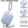 thumbnail image 3 of Compatible with AirPods Pro Case Protective Silicone Airpod Case Shockproof Cover Skin for Airpod Pro 2019 Charging Case, with Keychain, Lilac, 3 of 6