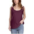thumbnail image 3 of Women's Solid Color Round Neck Casual Sleeveless Tank Top Comfy Breathable Summer Outfits | CSEONE,Purple L, 3 of 7
