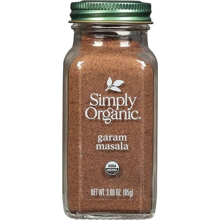 Simply Organic Garam Masala, 3-Ounce Jar, Northern Indian Spice Blend, Richly Spicy But Not Hot, Kosher, Non ETO