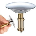 thumbnail image 1 of Brass Drain Plug, Pop Click Click Chrome Polished Brass Bathroom Sink Drain Plug, 1 of 5