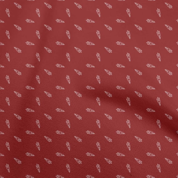 oneOone Cotton Cambric Red Fabric Retro Rocket Minimal Craft Projects Decor Fabric Printed By The Yard 56 Inch Wide
