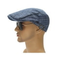 thumbnail image 2 of DLAPL Men's Cotton Flat Cap Summer Newsboy Beret Ivy Gatsby Cabbie Driving Hat (Plaid Blue), 2 of 5